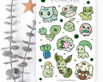 Adesivos decorativos Grass Pocket Planner Pals