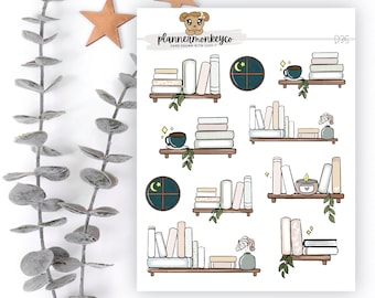 Boho Cozy Night Bookshelf Doodles