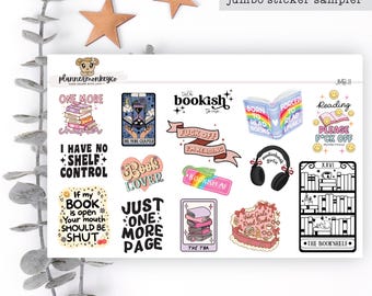 Cartela de adesivos jumbo com variedade de livros