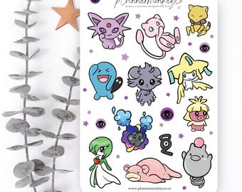 Adesivos decorativos para planner de bolso com tema psíquico