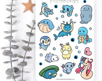 Adesivos decorativos para planner de bolso Water Pocket Planner Pals