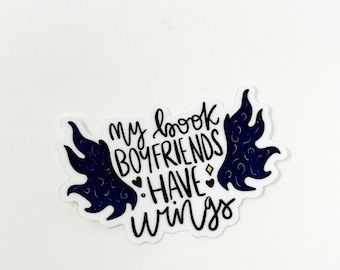 My Book Boyfriends Have Wings Vinyl Die Cut | Glossy