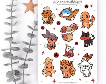 Adesivos decorativos Fire Pocket Planner Pals