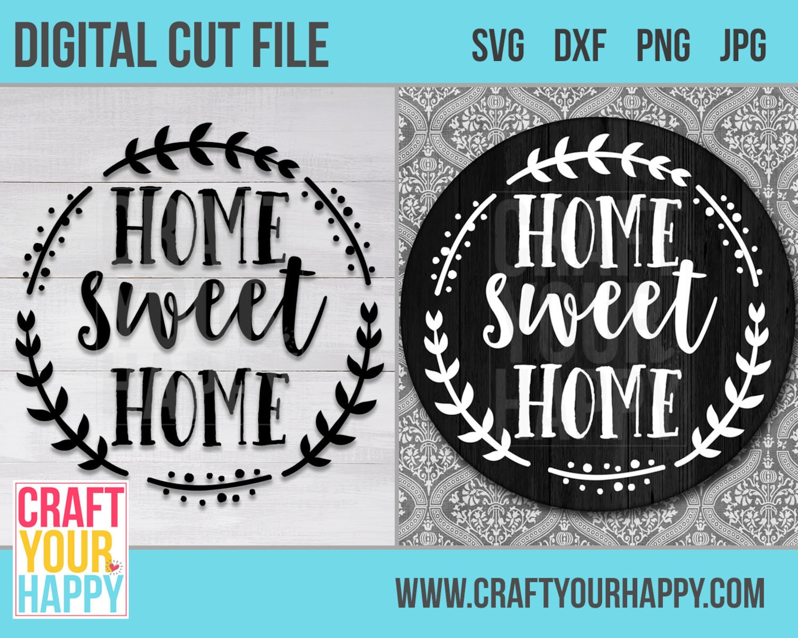 SVG, DXF, EPS Cut File Home Sweet Home - Etsy