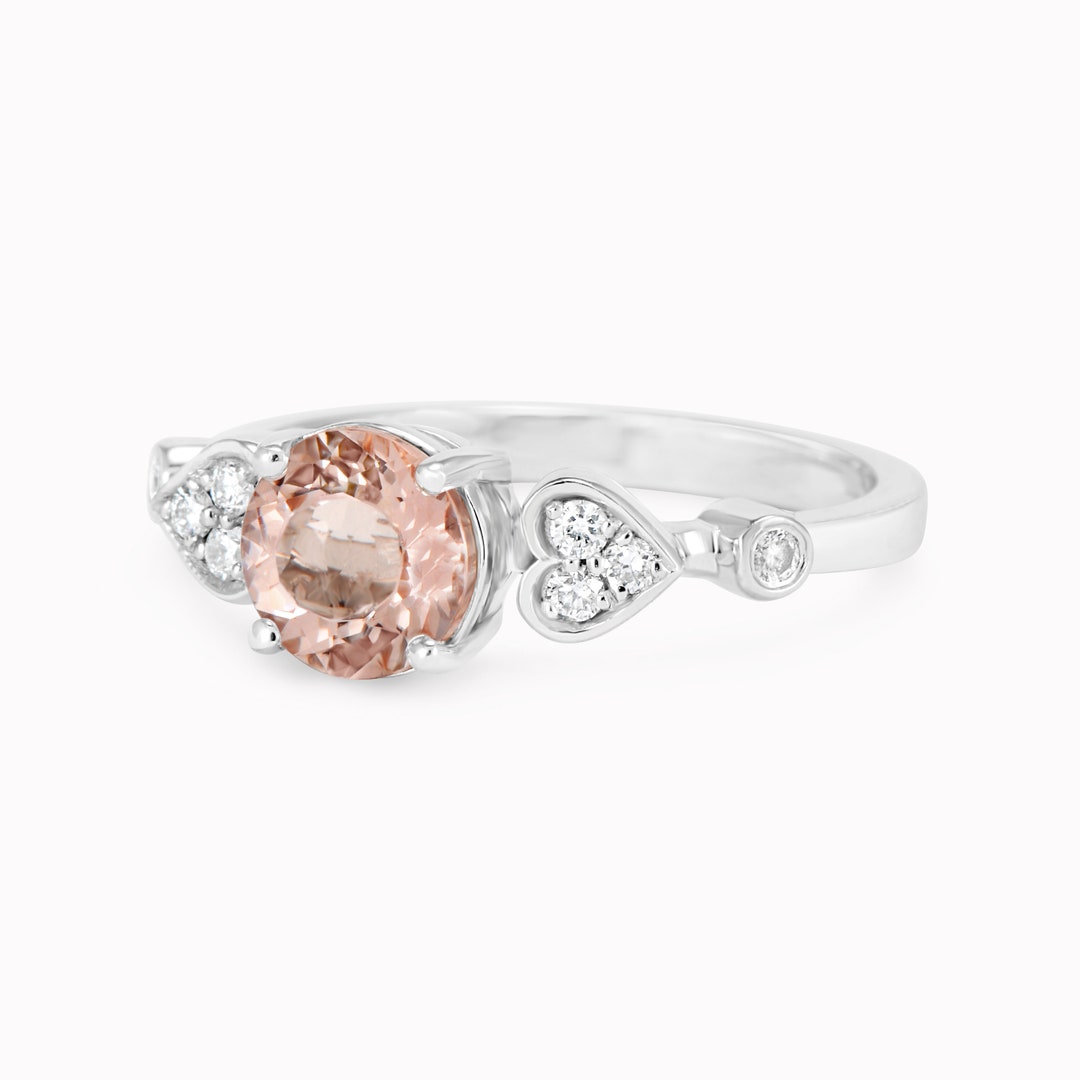 Morganite Engagement Ring White Gold, 11x9mm Oval Morganite Wedding Ring,  Genuine Pink Morganite Diamond Ring Anniversary Ring - Etsy