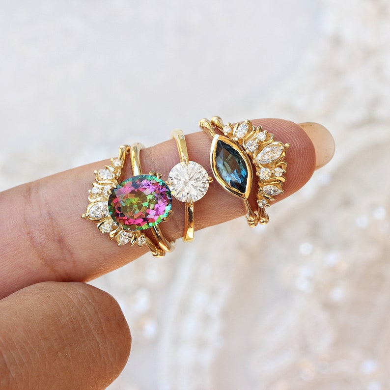 Oval Mystic Topaz Cocktail Statement Colorful Gemstone Ring Size 6.5 READY to ship image 4