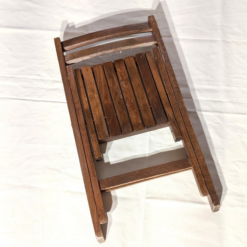Vintage 1970's Childs Folding Chair Folding Wooden Chair Etsy