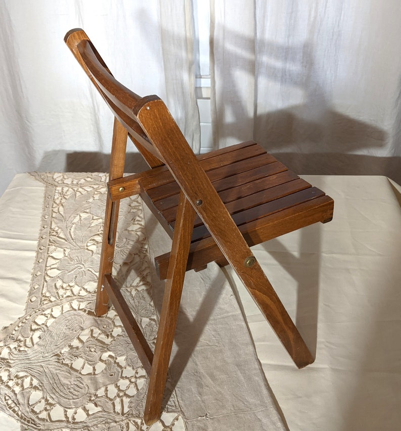 Vintage 1970's Childs Folding Chair Folding Wooden Chair Etsy