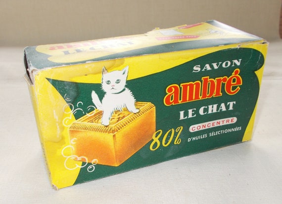 Vintage Franse Zeep Savon Ambre Le Chat Etsy