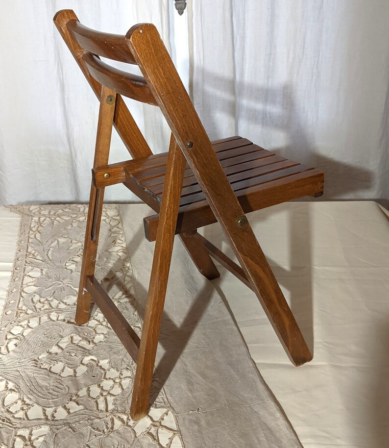 Vintage 1970's Childs Folding Chair Folding Wooden Chair Etsy