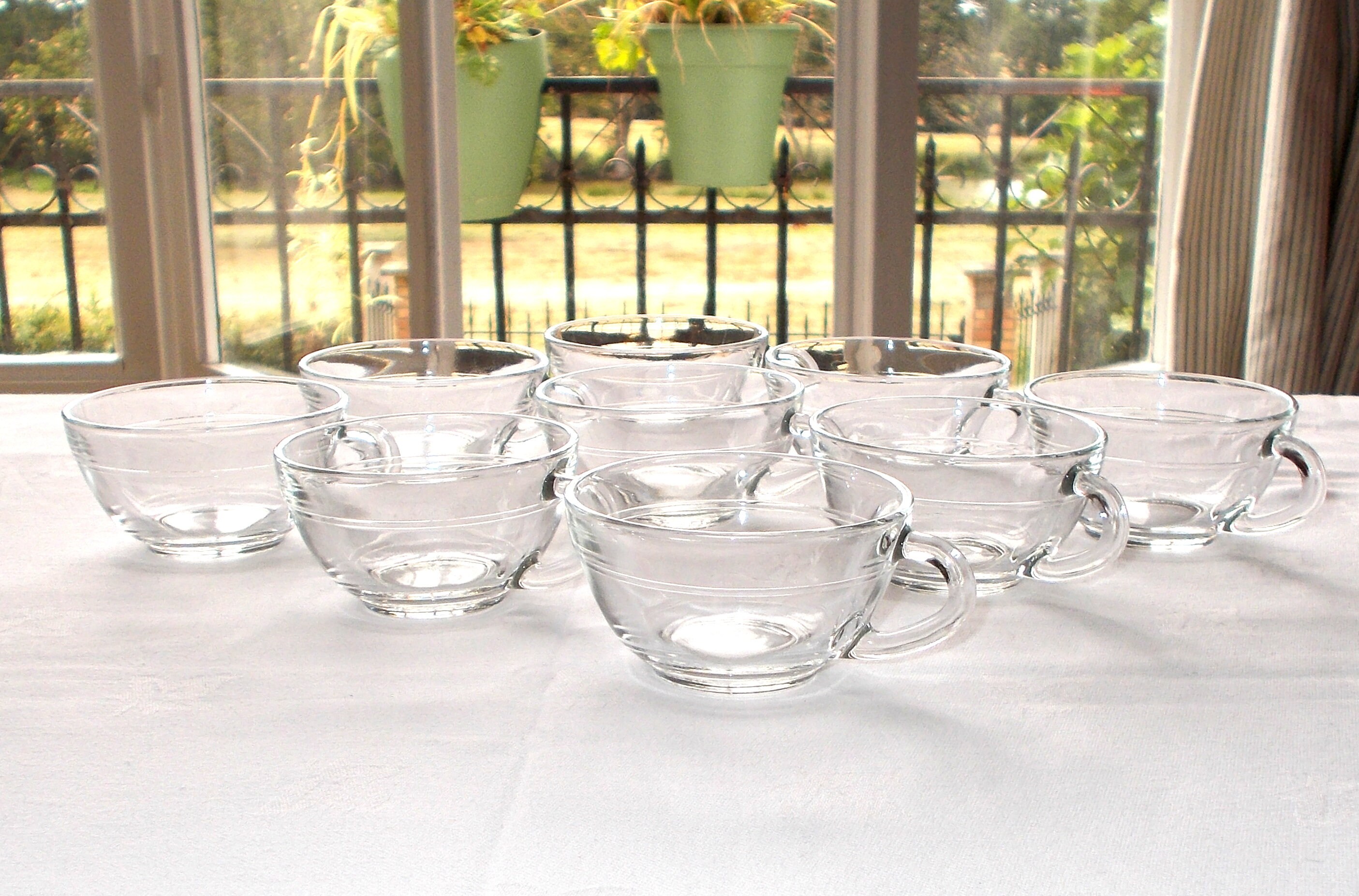 Set of 9 Vintage French Clear Glass Coffee Cups by Duralex - Etsy