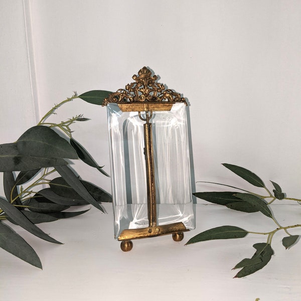 Antique Beveled Glass Picture Frame Etsy