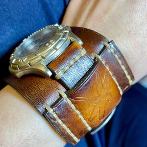 Handmade Kangaroo Leather Watch Band - Adjustable 18/20/22mm Rugged Strap, Premium Durable Unique Gift for Men & Women