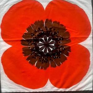 Nuevo juego de 4 manteles individuales retro con flores de amapola / mantel pequeño estilo Marimekko /
