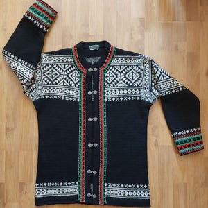 Nordic Nordstrikk Fair Isle Pattern Nomadic Sweater Cardigan 100% Wool