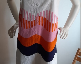 Vintage Kirjokangas Finnish 70s Design Dress 100% Cotton XS - S