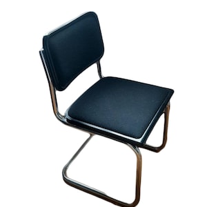 Marcel Breuer Vintage Cesca Replica Chair / Marcel Breurer dining chair/ Cantilever chair / Black upholstered Cesca Chair