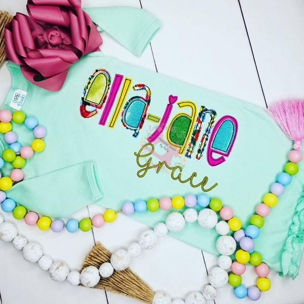 Baby Girl Applique Etsy