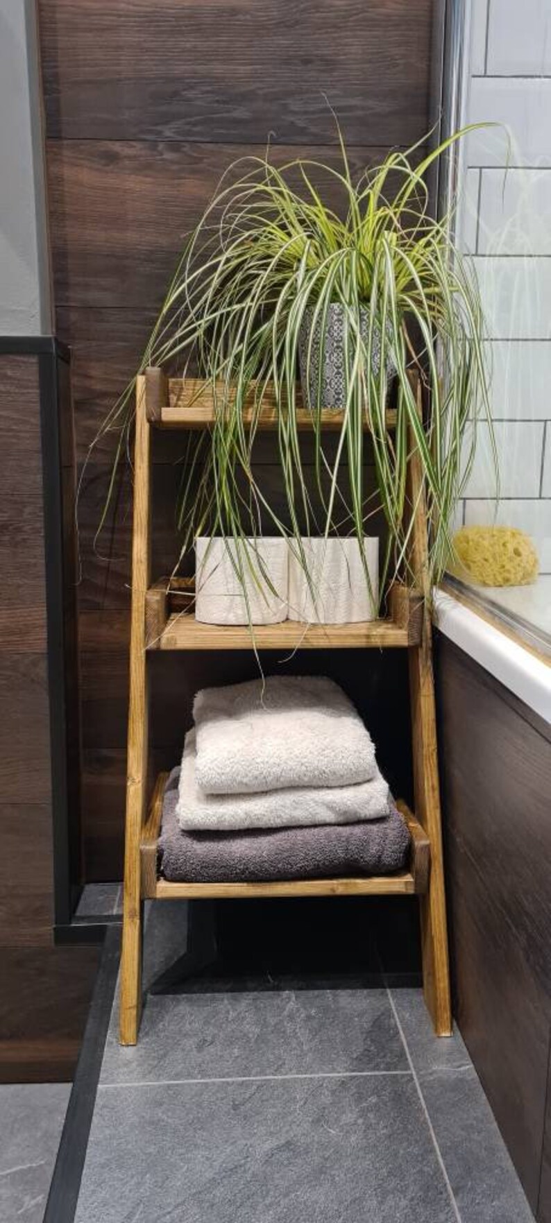 3 Tier Leaning Shelf Unit Bathroom Shelves Kitchen Shelves Etsy UK