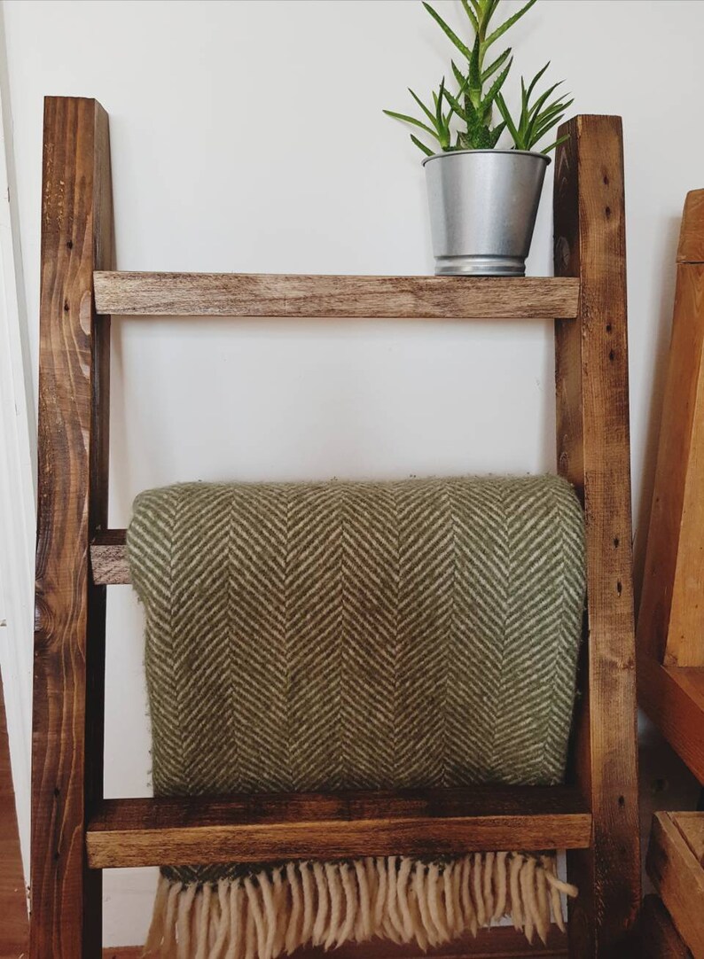Blanket Ladder Blanket Storage Towel Storage Ladder Wooden Etsy