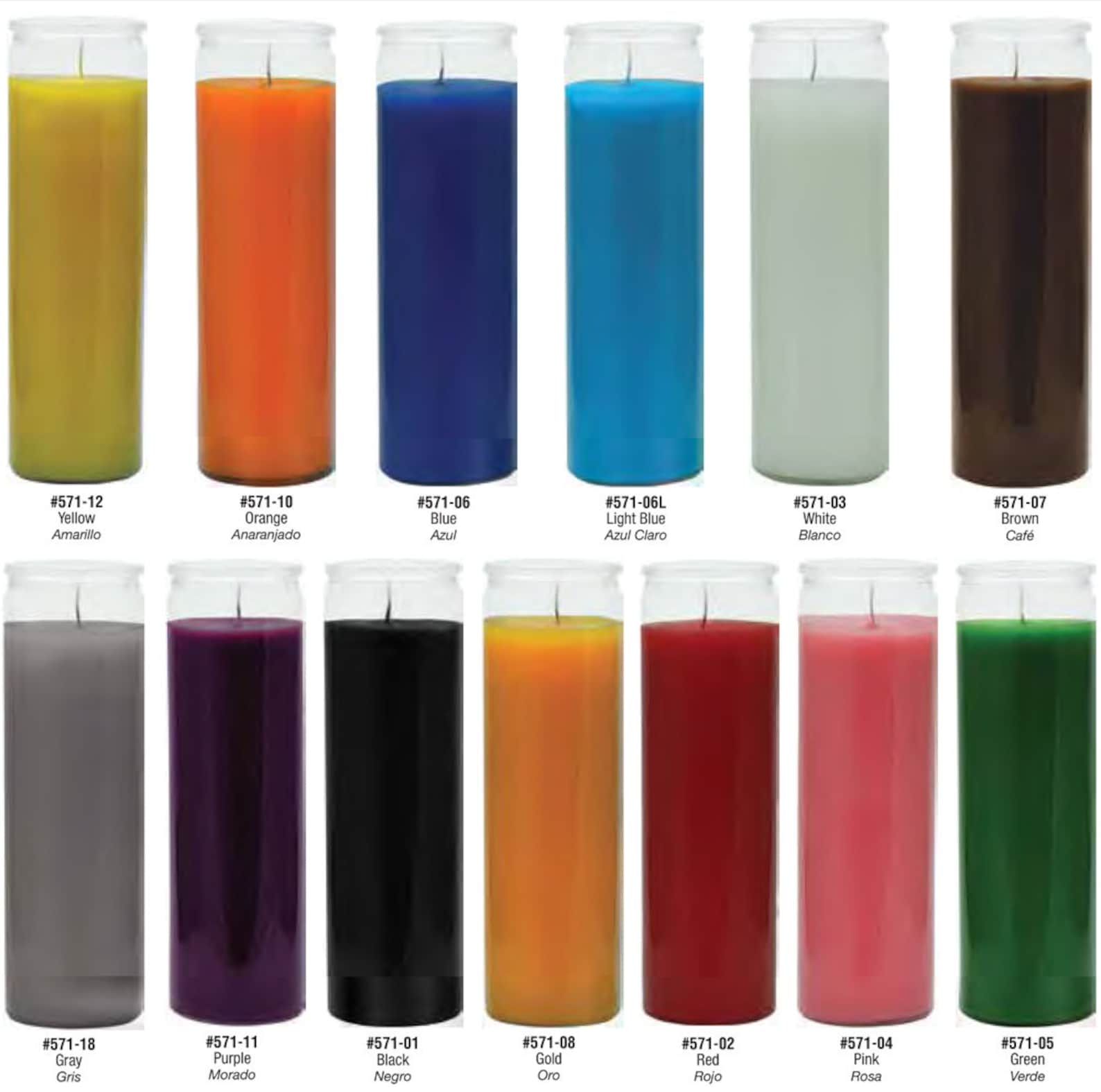 Seven Day Glass Candles 1Candle Etsy