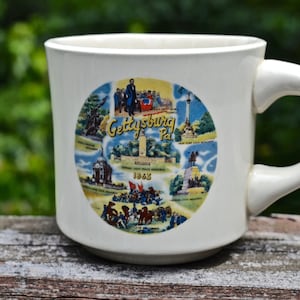Vintage 1970s Gettysburg Address Coffee Mug. Civil War History Mug.  Gettyburg Battle of 1863.   - VCMS299