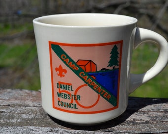 Vintage Boy Scout Coffee Mug. Camp Carpenter Mug. 50th Anniversary of Daniel Webster Council.  BSA.  VCMS53
