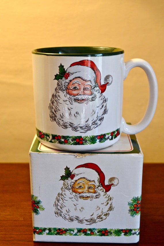 Christmas Milk And Cookies Mug Santa Coffee Mug In Original Etsy