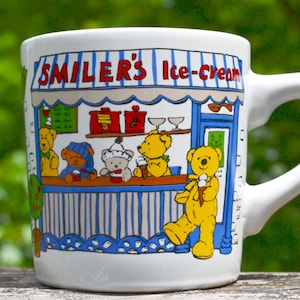 Espresso or Children's Mug. North American Bear Co. Main Street w/ Smiler's Ice-Cream and Spanky's Restaurant.Blue Green Red Yellow - VCMS89