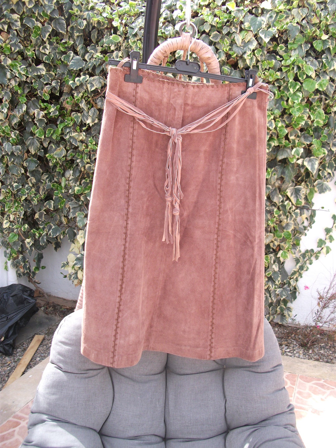 Western Vintage Cowboy Faux Suede Fringe Skirt main image 1