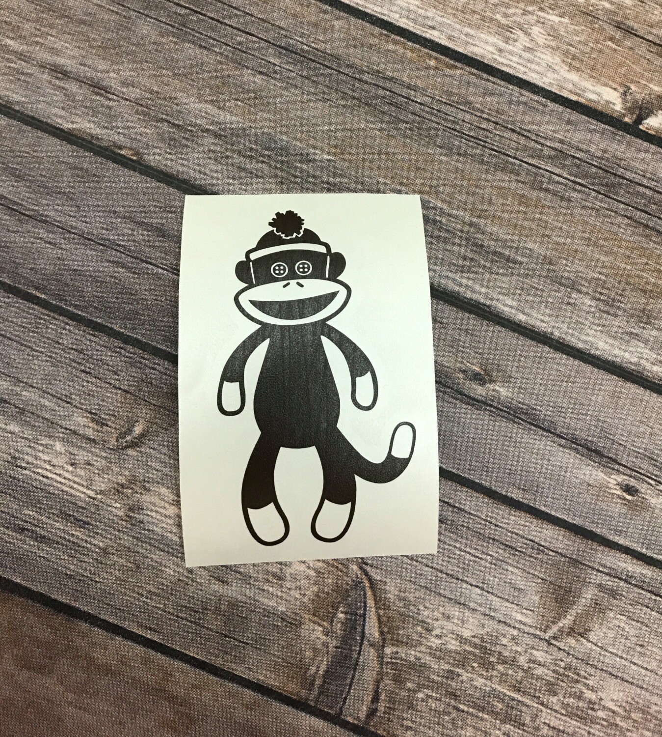 Sock Monkey Decal Sock Monkey Sticker Sock Monkey Monkey Etsy