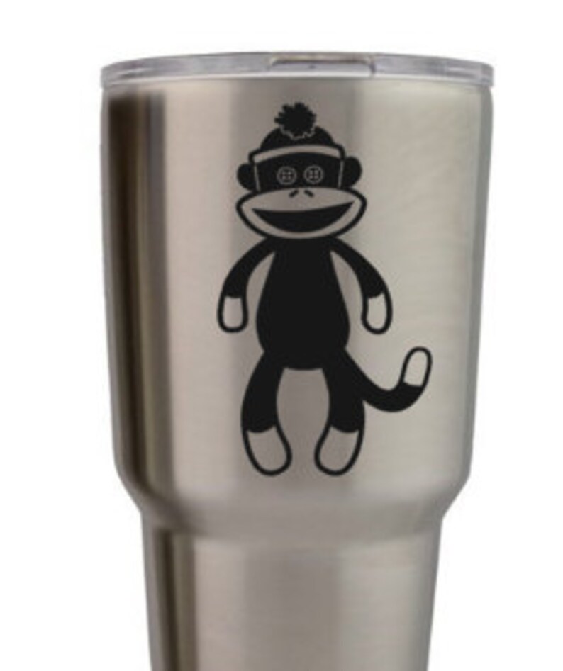 Sock Monkey Decal Sock Monkey Sticker Sock Monkey Monkey Etsy