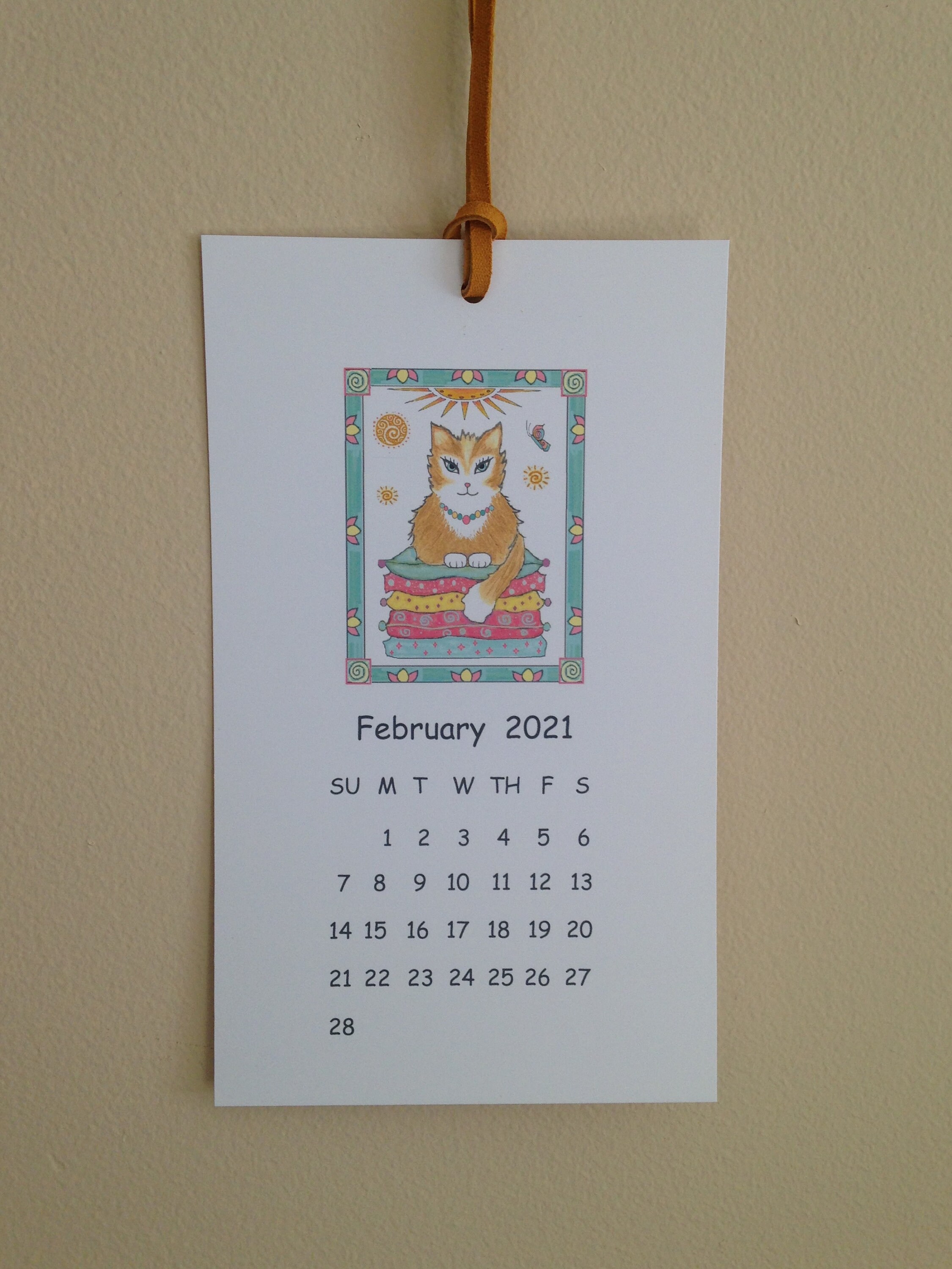 2021 Cat Calendar Cat Calendar Mini Wall Cat Calendar Etsy