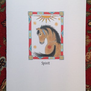 Spirit Animal Mustang - Carte de vœux Wild Mustang Spirit Animal - Carte de vœux Vierge Horse Spirit Animal