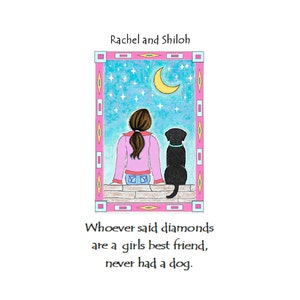 Wähle Black Lab Grußkarte, Mond und Rücken, Diamanten sind ein Mädchen beste Freundin, Hunde sprechen, Freunde