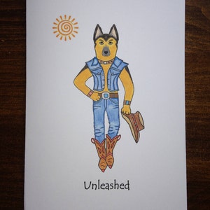 Shepard Grußkarte - Entfesselter Hund - Blanko Karte - Cowboy Deutsch Shepard - Hund Entfesselt