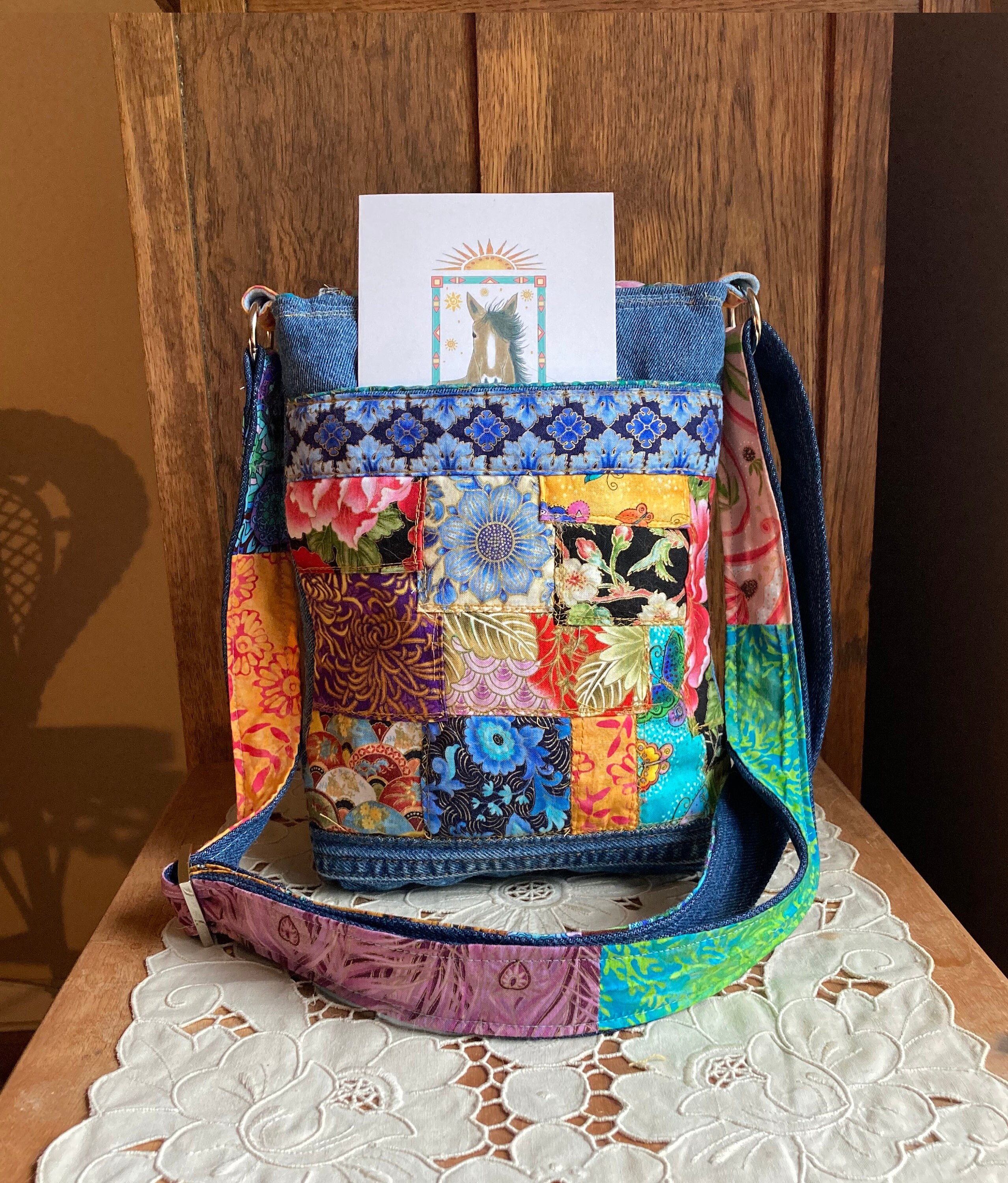 3-in-1  Women Stone Pattern Patchwork Handbag Shoulder Bag Crossbody Bag(Blue)