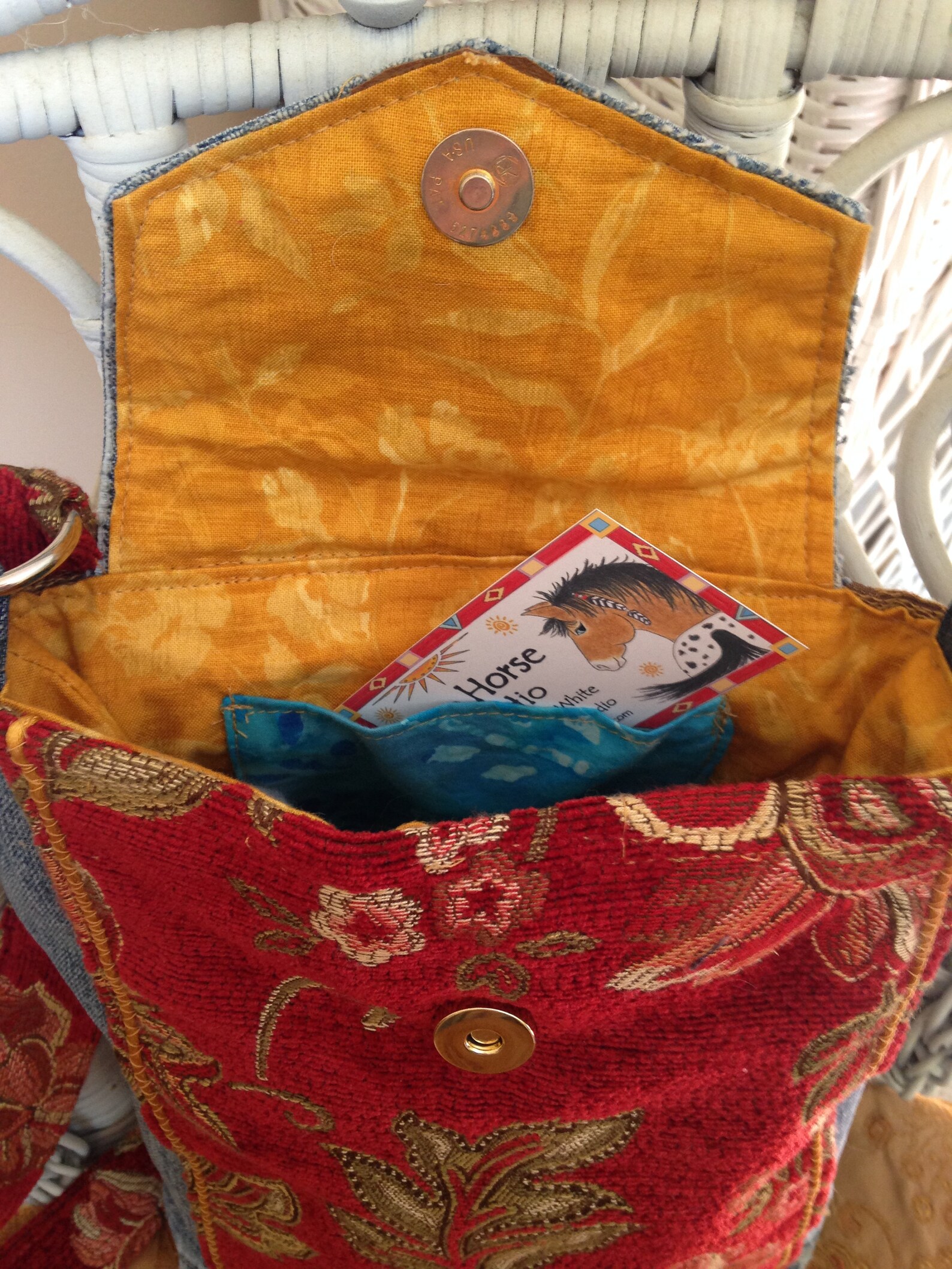 Tapestry and Denim Shoulder Bag, Handmade Tapestry Handbag Etsy