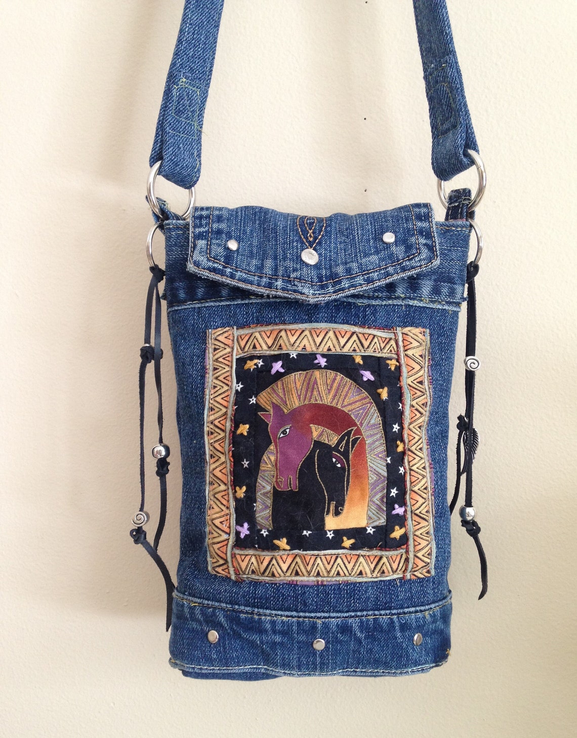 Upcycled Denim Crossbody Bag Recycled Patchwork Handbag Etsy