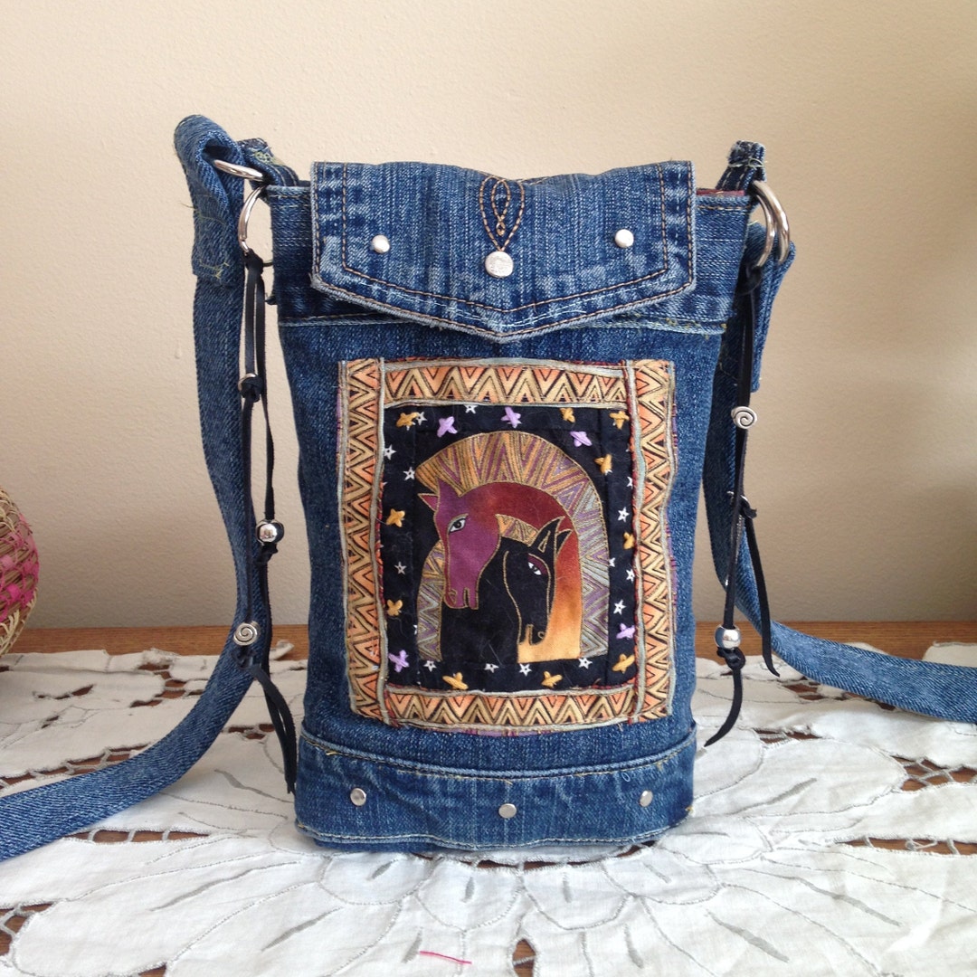 Upcycled Denim Crossbody Bag Recycled Patchwork Handbag Etsy