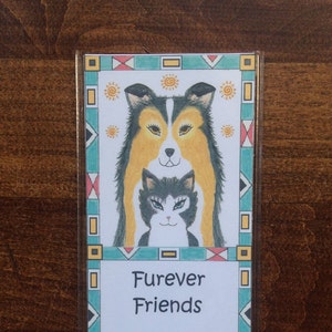 Furever Friends Bookmark  - Cat and Dog Best Friends Bookmark