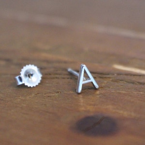 Initial Earring, Solid 14K Gold Initial Stud, Gold Letter Earring, Personalized Earring, Monogram Earring, Ships in 3-5 business days