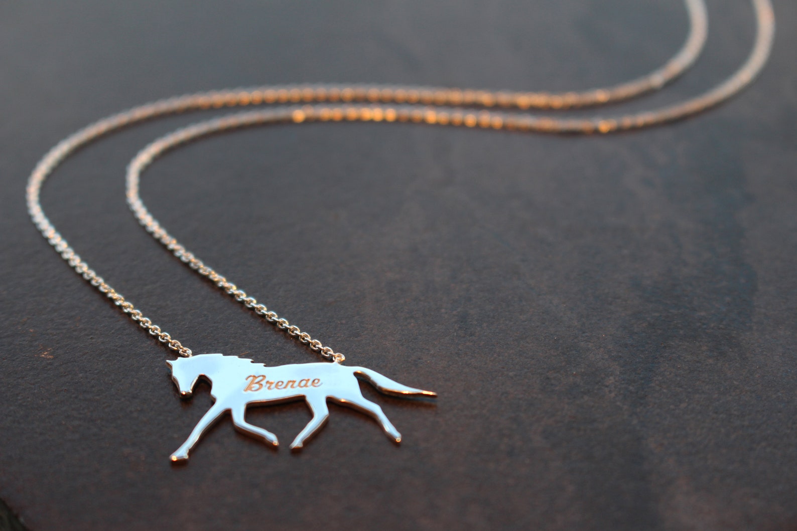 Horse Necklace Solid 14kt Gold or Sterling Silver Etsy Sweden