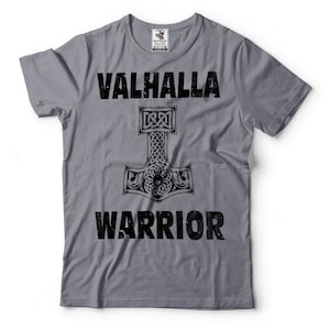 Valhalla Warrior T-Shirt Gift For Fans Odin Tees The Hammer Of Thor Norway T-shirt Mjolnir Shirts Gift For Dad Viking Gods