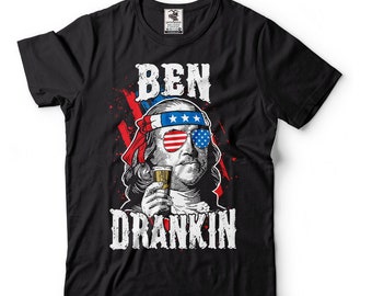 Camisas divertidas del 4 de julio Benjamin Franklin 4 de julio Camisa Hombres Mujeres Patriótico Americano EE.UU. Camiseta