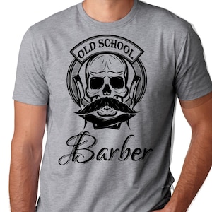 T-shirt da barbiere della vecchia scuola, regalo per la maglietta del negozio di barbiere hipster