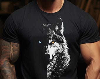 Estampado de lobo para hombre, regalo de moda para novio, regalo para esposo, camiseta de lobo 3D, regalo para él