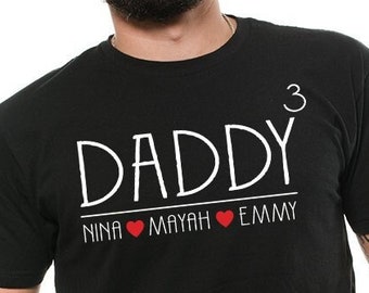 Father's Day T-shirt Customizable T shirt Custom Kids Name Shirt T-shirt Gift for Dad Custom Fathers Day Gift