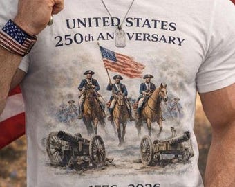 Camiseta do 250º Aniversário dos Estados Unidos, Camiseta dos Soldados da Guerra da Independência, Vestuário Patriótico 1776-2026