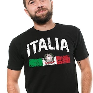 Italia Italy Country Flag Men&#39;s T-Shirt Distressed Italian Pride Flag Italia Men&#39;s Italy Soccer Shirts Italian Heritage T shirt